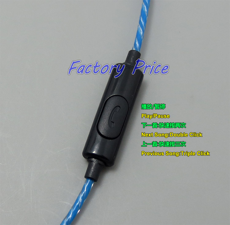 With Microphone Remote Cable For Shure Se846 se535 se425 se315 se215 Earphone