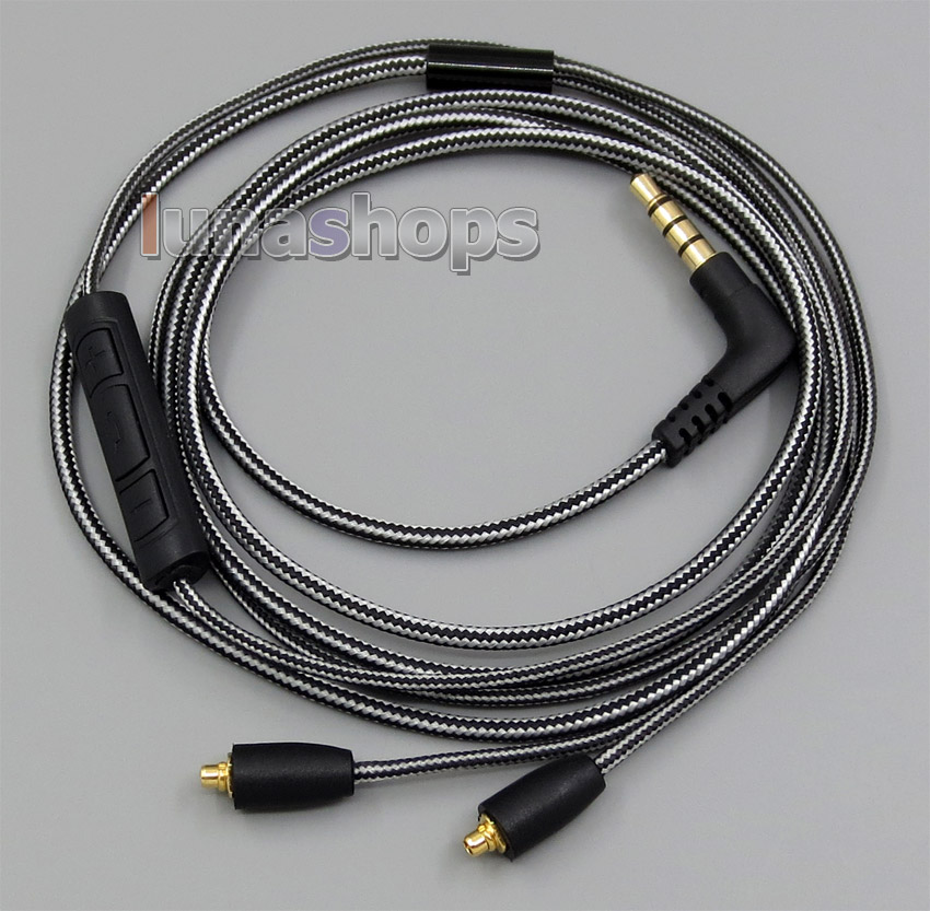 Black And White + Mic Remote Earphone Cable For Pioneer DJE 1500 2000 Headphone