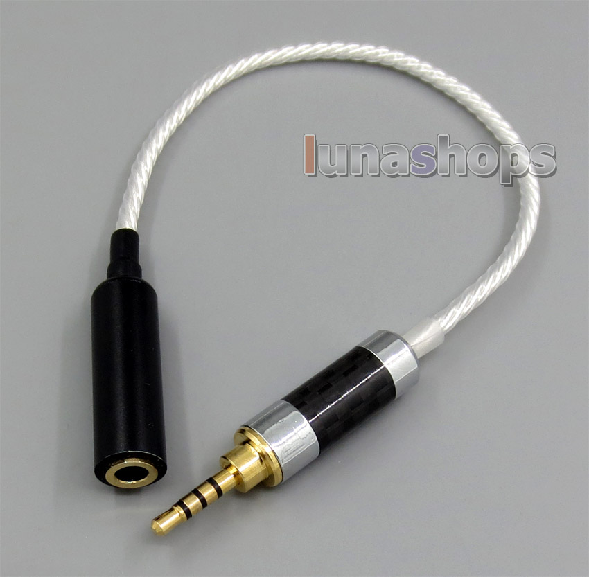 TRRS 2.5mm Balanced To 3pin 3.5mm Female Audio Silver Cable For IRIVER AK240 AK240ss