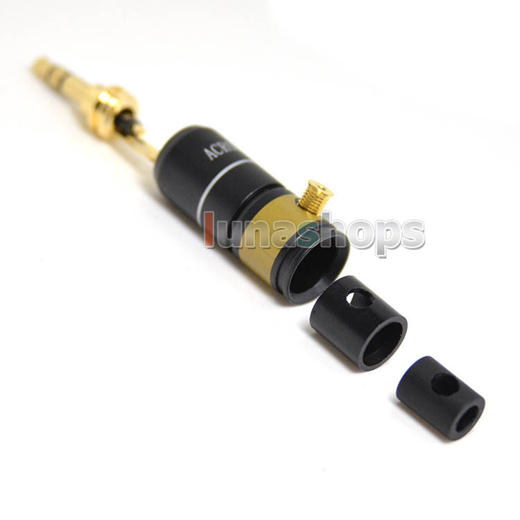 L Size Acrolink FP-35 3.5mm Gold/Rhodium Plated DIY Carbon Barrel Connector Adapter