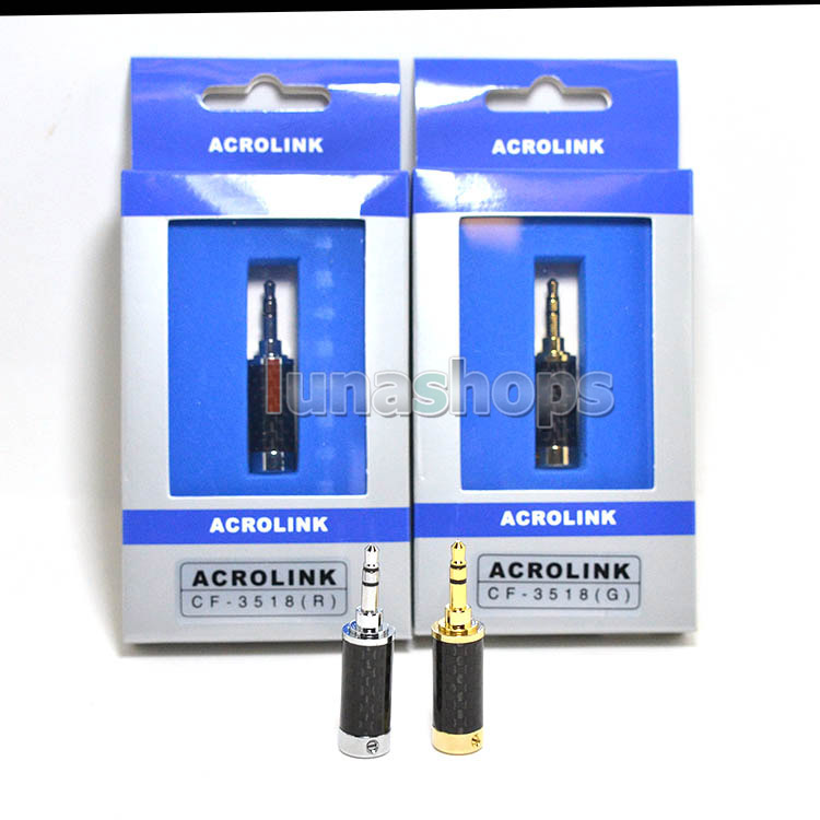 ACROLINK Rhodium/Gold BF-3.5L 3.5mm Male Carbon Straight Adapter for diy