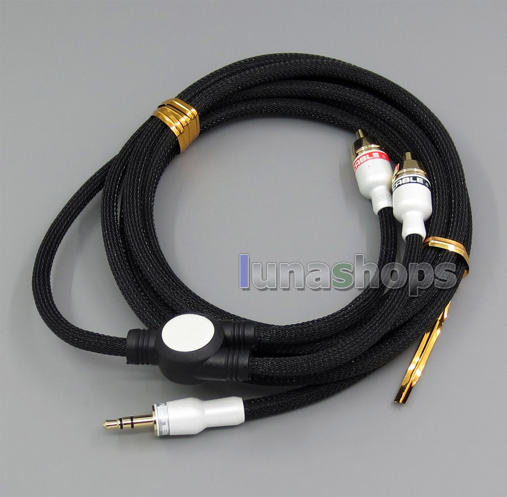 200cm 3.5mm Male TO 2 RCA Male Splitter Audio Cable For AV Player DVD Amplifier Etc.