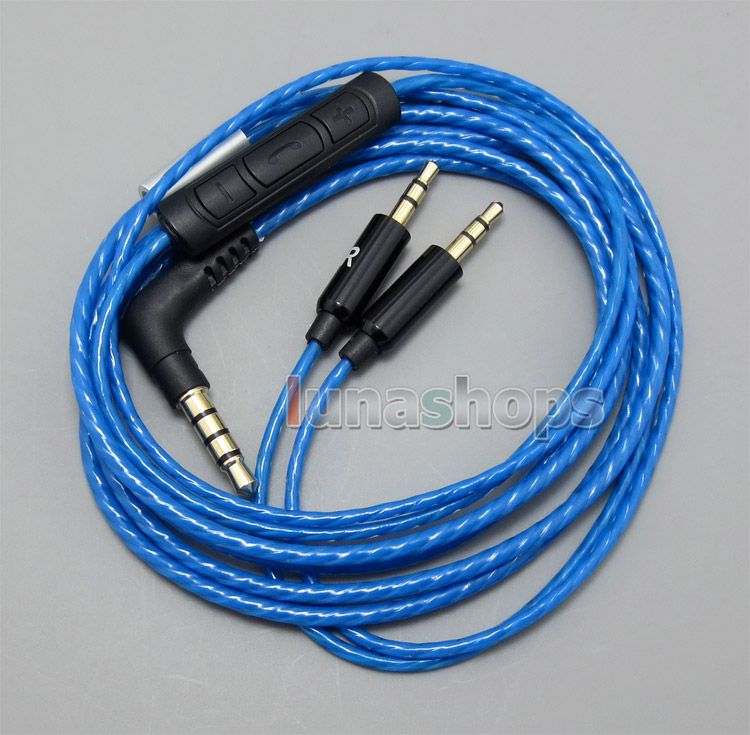 Blue With Mic Remote Volume Cable For Sol Republic Master Tracks HD V8 V10 V12 X3 Headphone