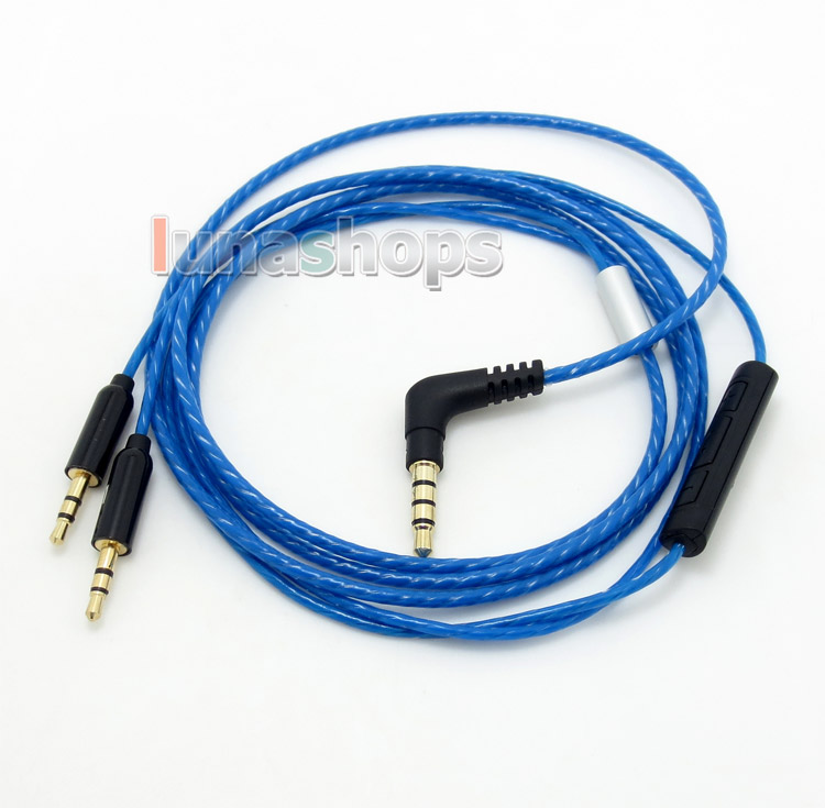 Blue With Mic Remote Volume Cable For Sol Republic Master Tracks HD V8 V10 V12 X3 Headphone