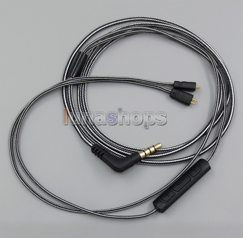 Black/White + Mic Remote Earphone Cable For Ultimate Ears UE TF10 SF3 SF5 5EB 5pro TripleFi 15vm