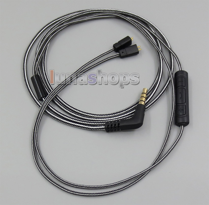 Black/White + Mic Remote Earphone Cable For M-Audio IE-20XB IE40 IE30 IE10 IEM In ear