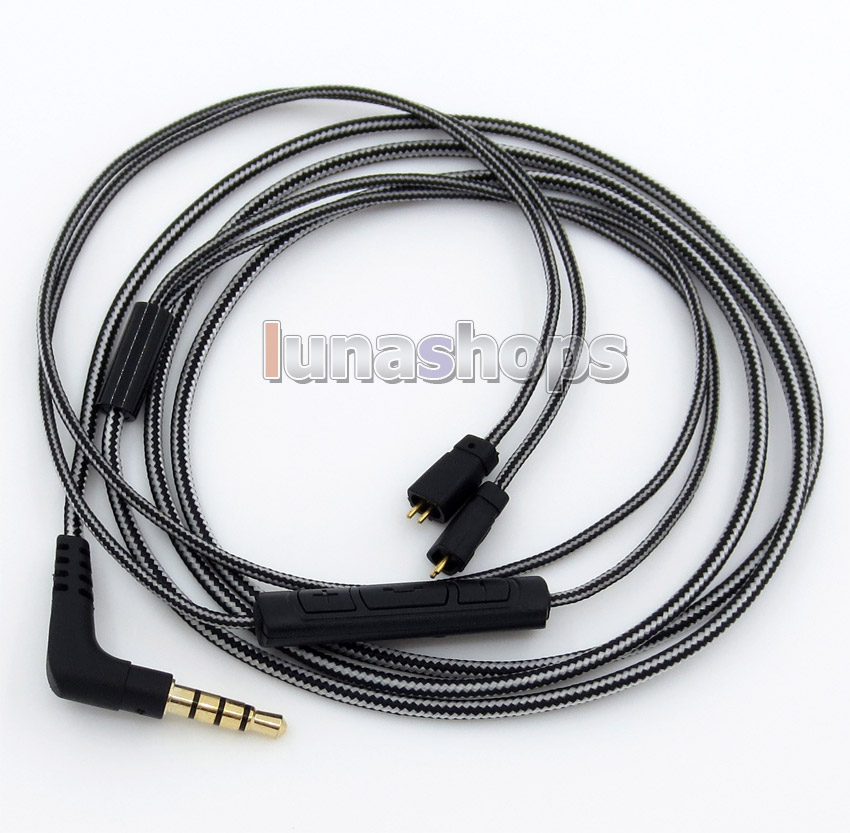 Black/White + Mic Remote Earphone Cable For M-Audio IE-20XB IE40 IE30 IE10 IEM In ear