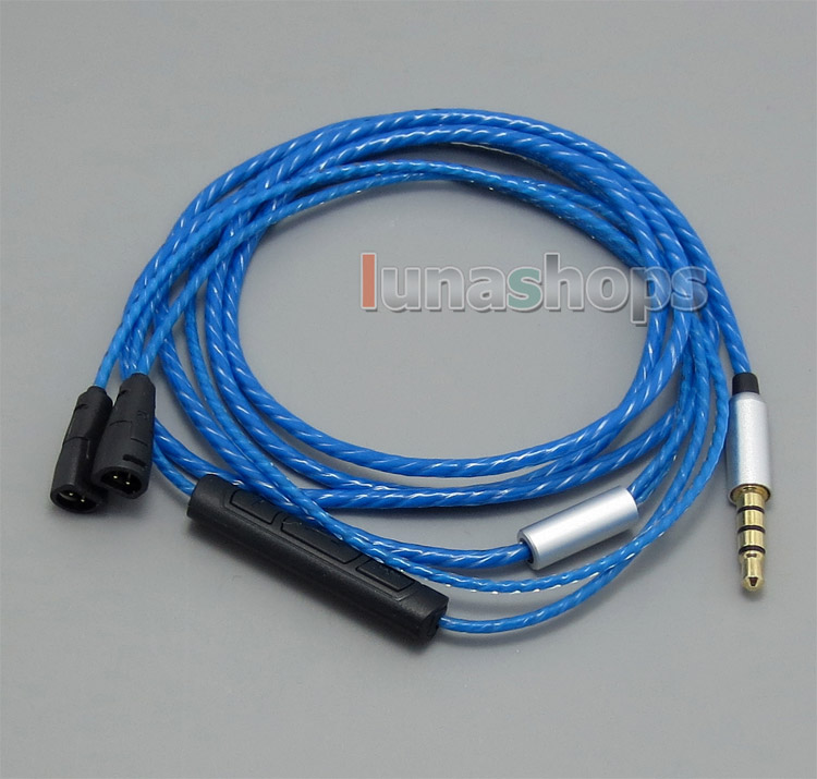 1.3m Soft 5N OFC 3.5mm Earphone cable with Mic Volume Control For Sennheiser IE80 IE8