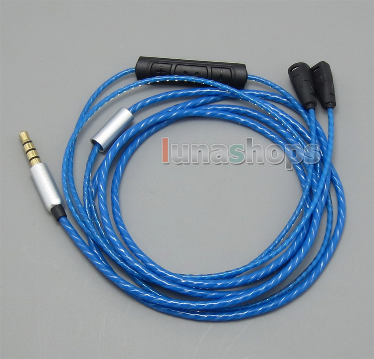 1.3m Soft 5N OFC 3.5mm Earphone cable with Mic Volume Control For Sennheiser IE80 IE8