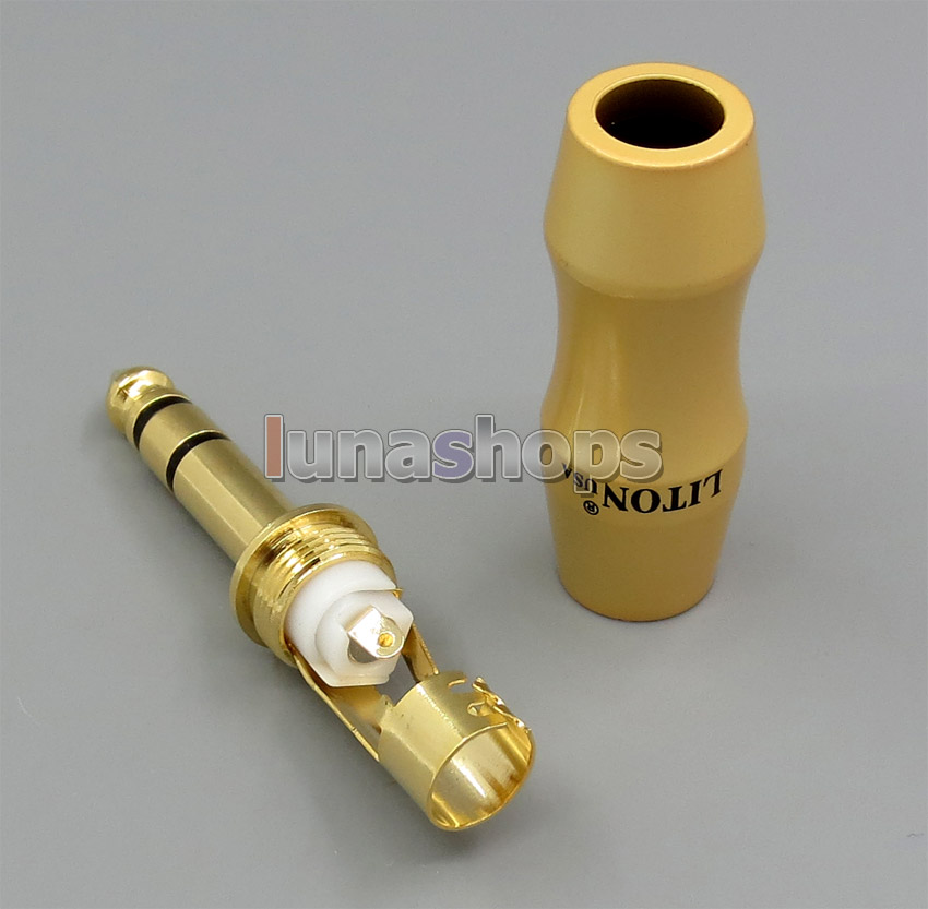 LITON 6.5mm 6.35mm Stereo LT-56 Male Plug Golden Plated solder type Adapter 