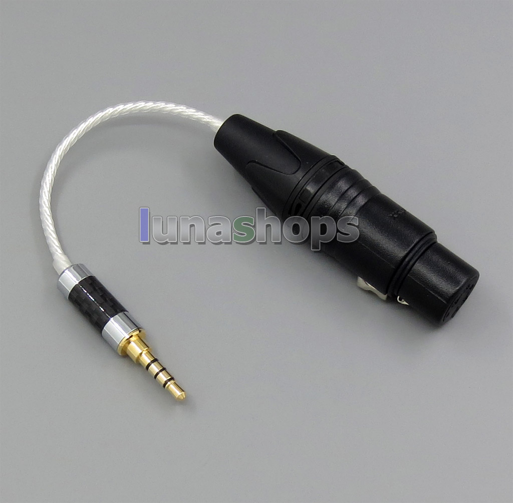 3.5mm Silver Plated TRRS Re-Zero Balanced To 4pin XLR Female Cable For Hifiman HM901 HM802 Headphone Amplifier