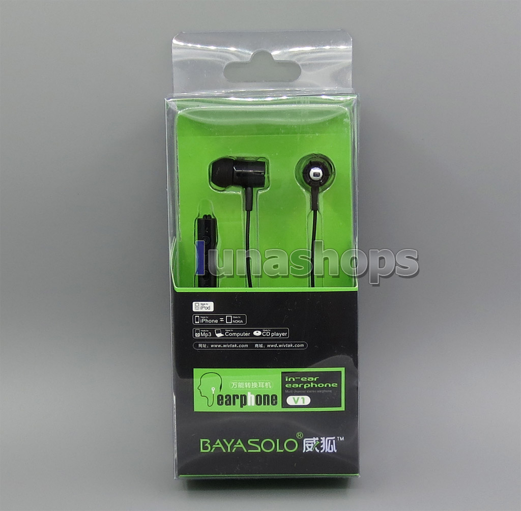 Bayasolo V1 In-ear Stereo With Remote Mic Earphone For Iphone Android etc.