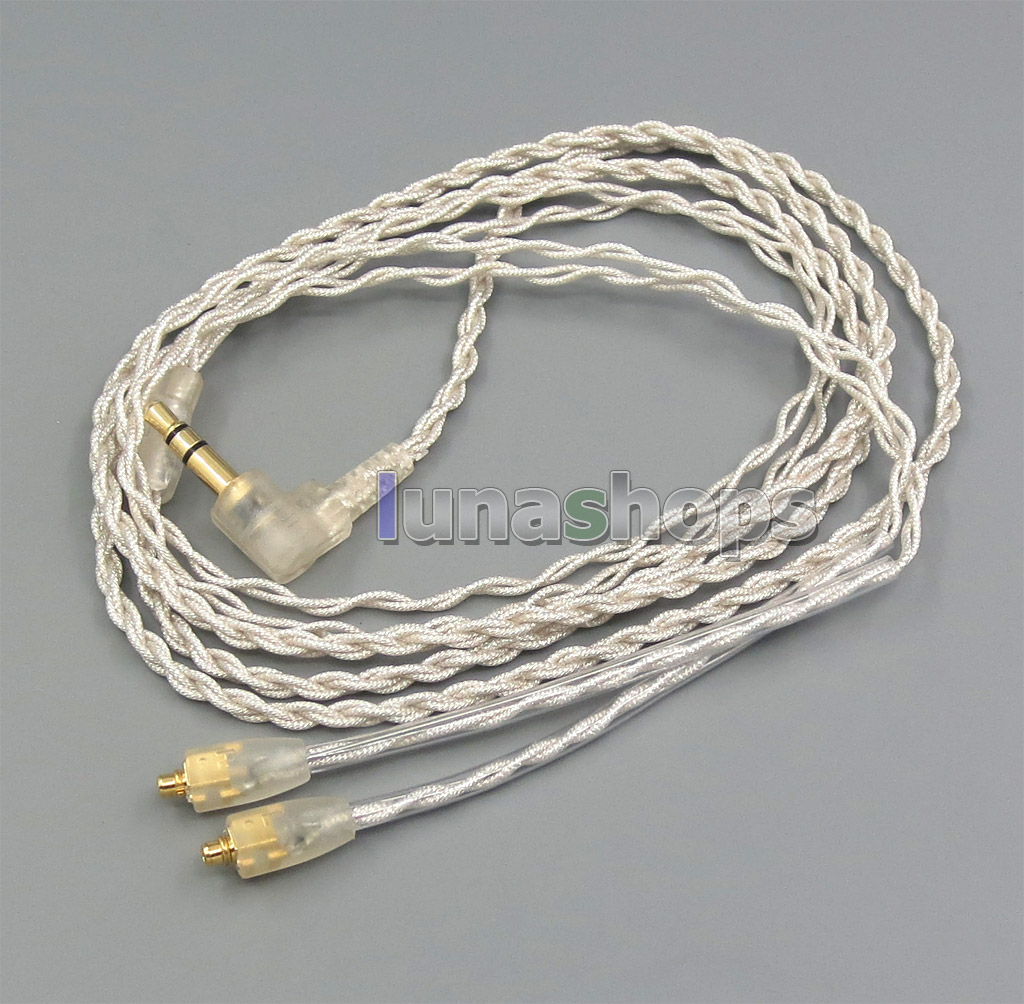 L Shape Plug Silver Foil PU Skin Cable For Shure se215 se315 se425 se535 Se846