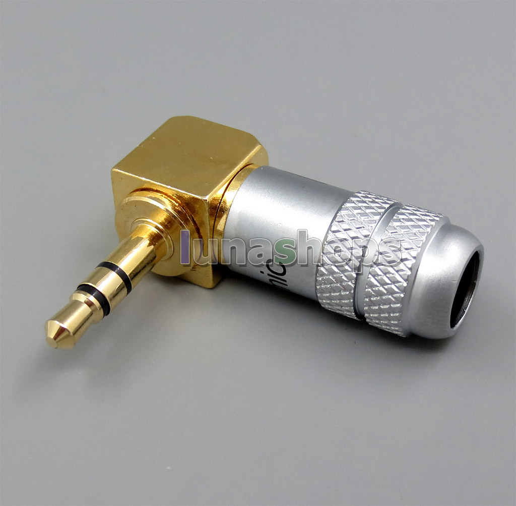 Full Copper 90 degree L Shape mini plug 3.5mm  Male stereo phono Adapter