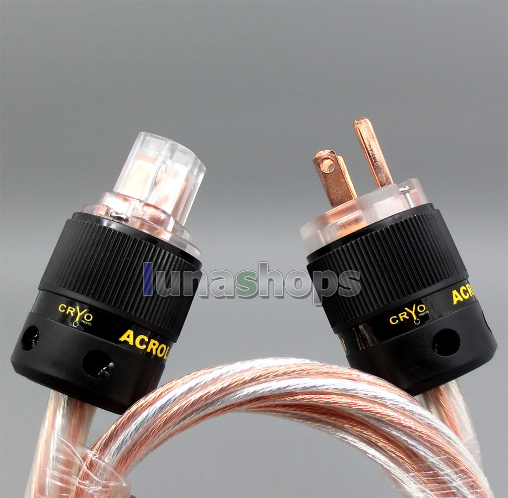 Custom Handmade Acrolink Hifi Silver Plated Power cable For Tube amplifier CD Player