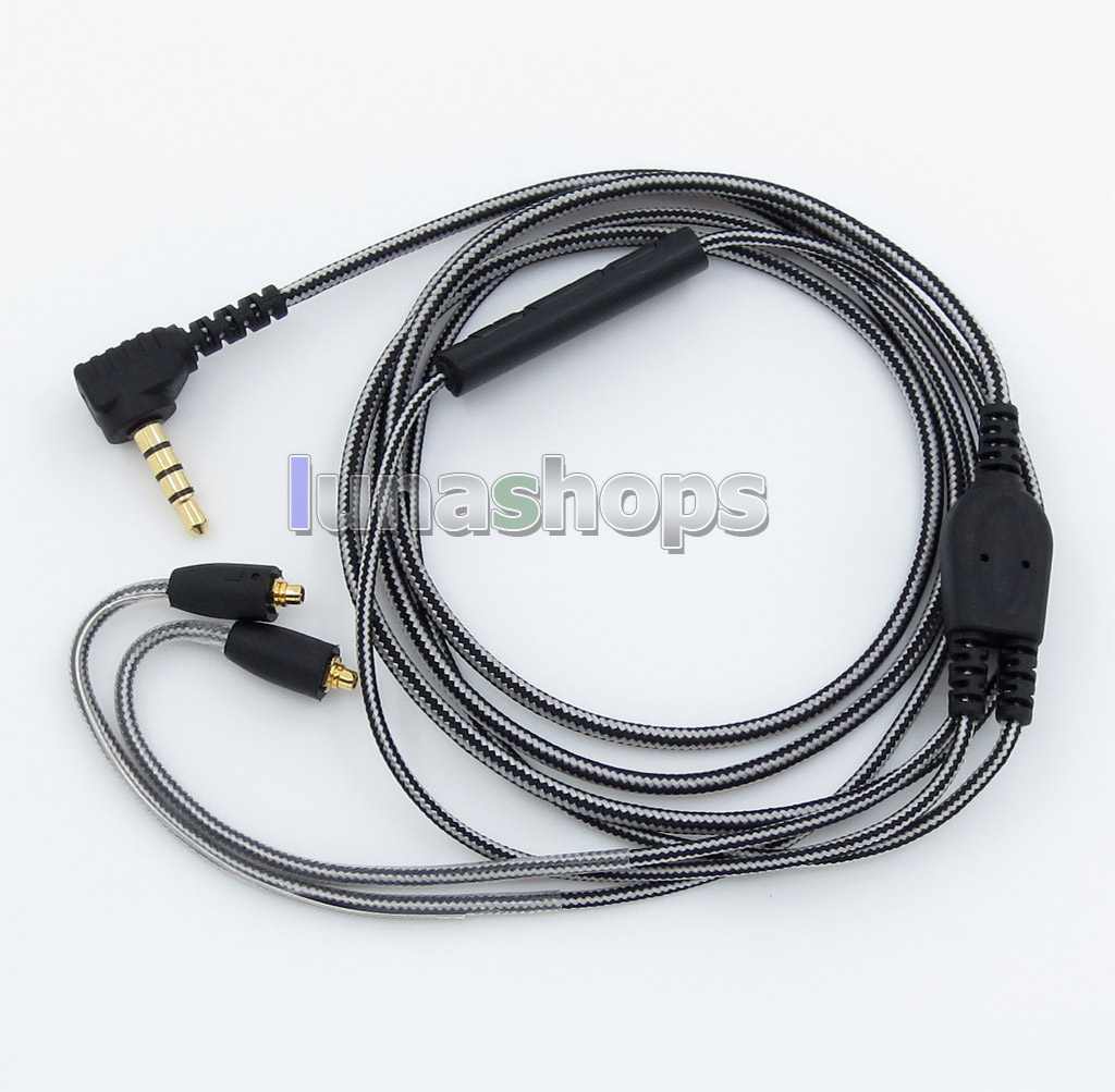 Black And White With Mic Remote Earphone Hook Audio Cable For Shure se215 se315 se425 se535 Se846