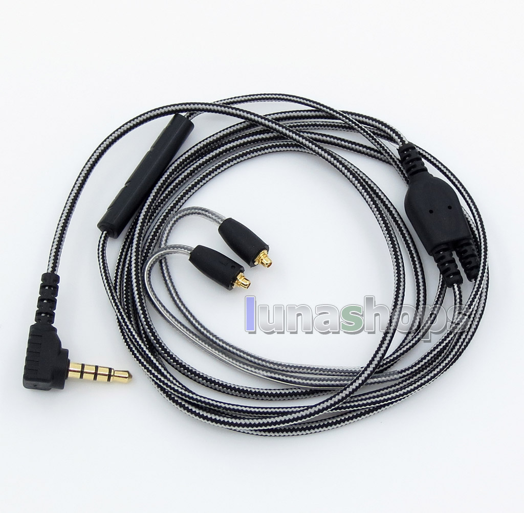Black And White With Mic Remote Earphone Hook Audio Cable For Shure se215 se315 se425 se535 Se846