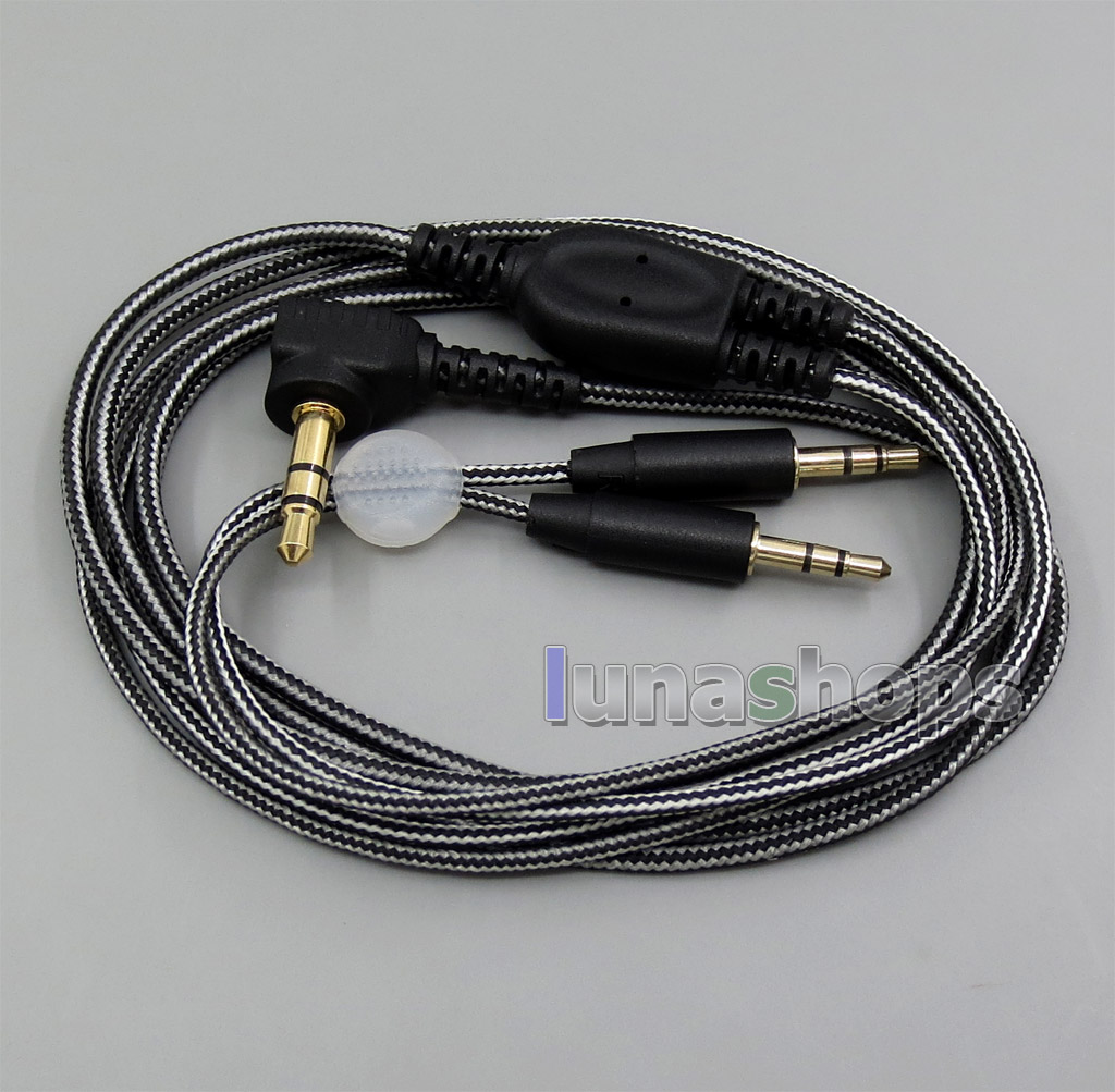 Black And White With Earphone Hook Audio Cable For Sol Republic Master Tracks HD V8 V10 V12 X3 