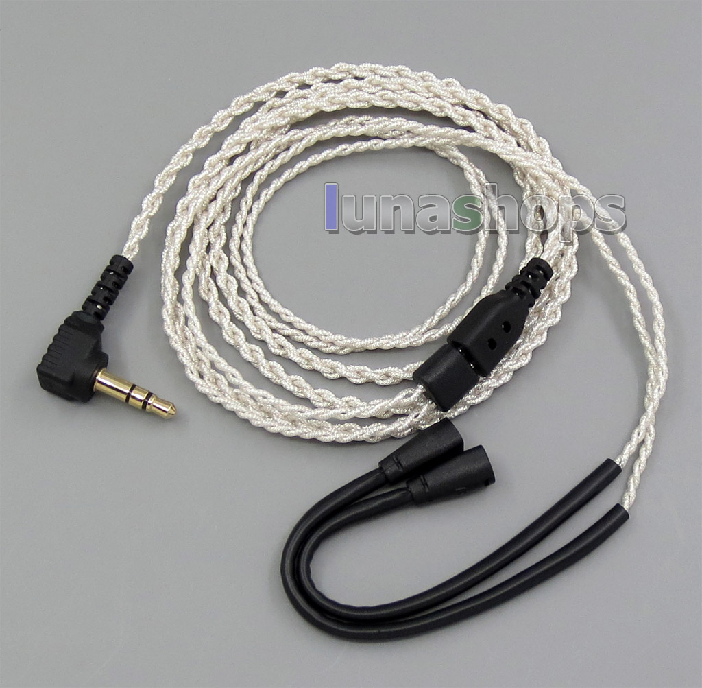 With Earphone Hook Silver Foil Plated PU Skin Cable For Sennheiser IE8 IE80i Headphone
