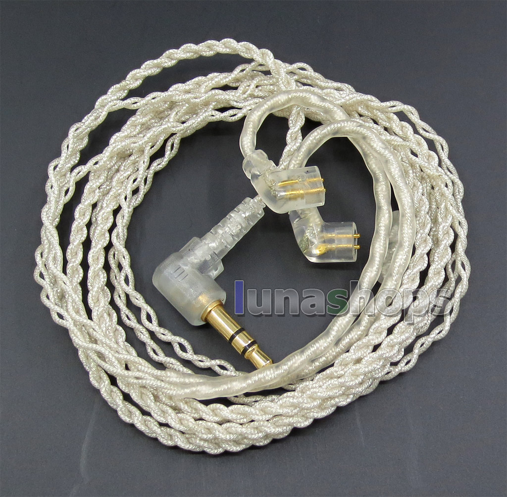 JYL With Earphone Hook Silver Foil Plated PU Skin Cable For ue18 11pro 10pro 7pro Custom In ear 