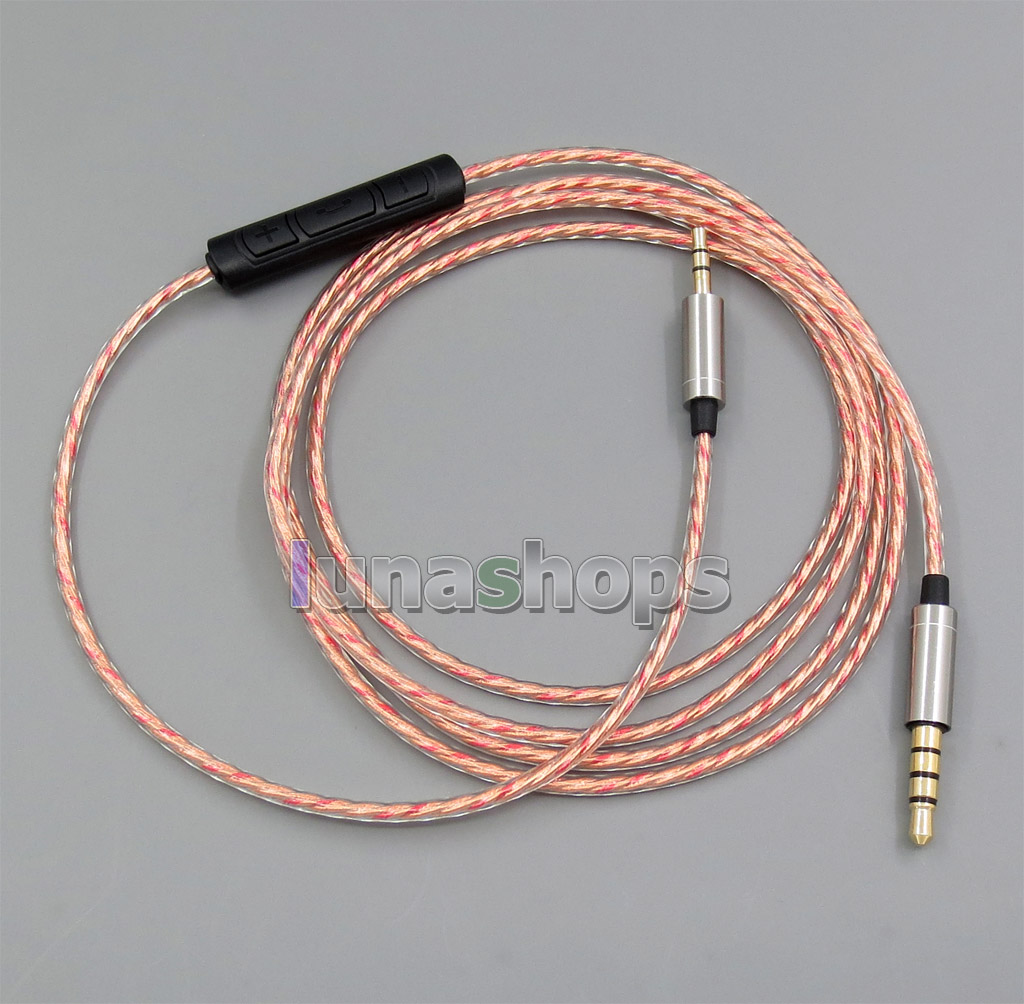 2.5mm Male To 3.5mm Remote Mic Control Earphone Headphone Cable For Iphone Samsung Anroid
