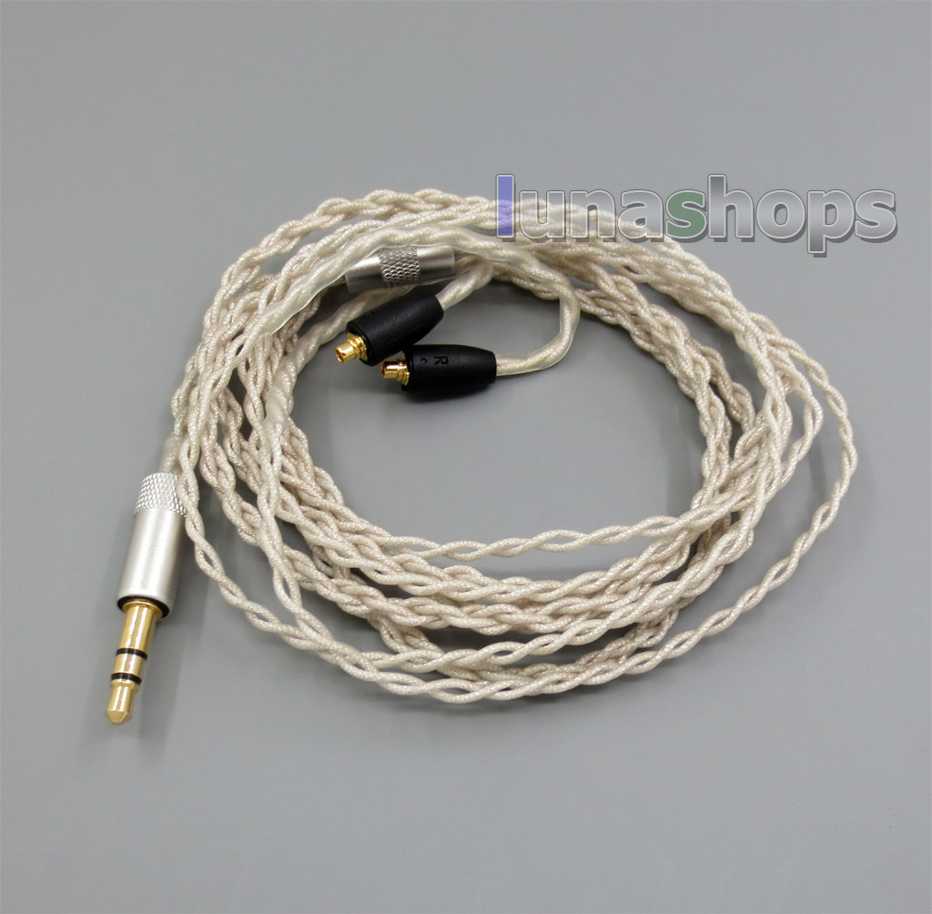 3.5mm Straight Silver Foil PU Skin Cable For Shure se215 se315 se425 se535 Se846