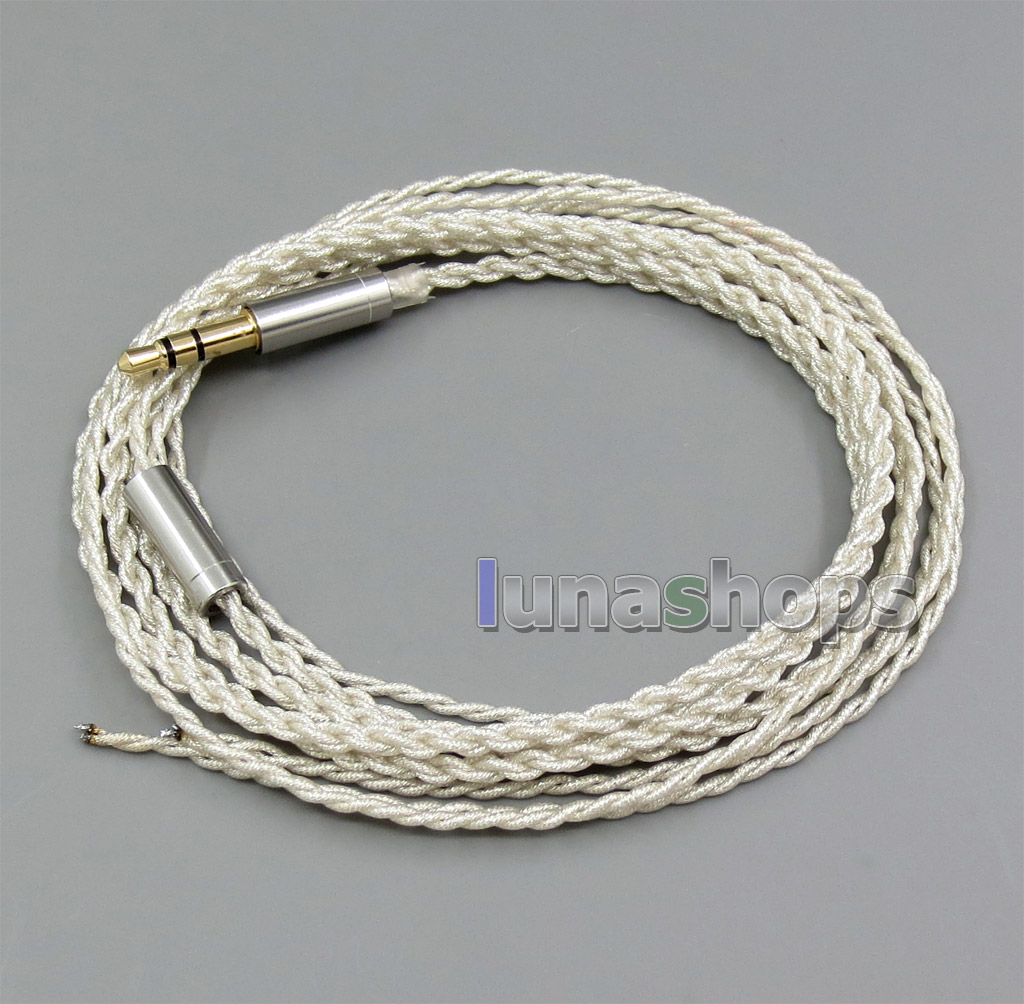 Semi-Finished With 3.5mm Plugs Silver Foil PU Skin Cable For Custom Repair Earphone Headphone Wires