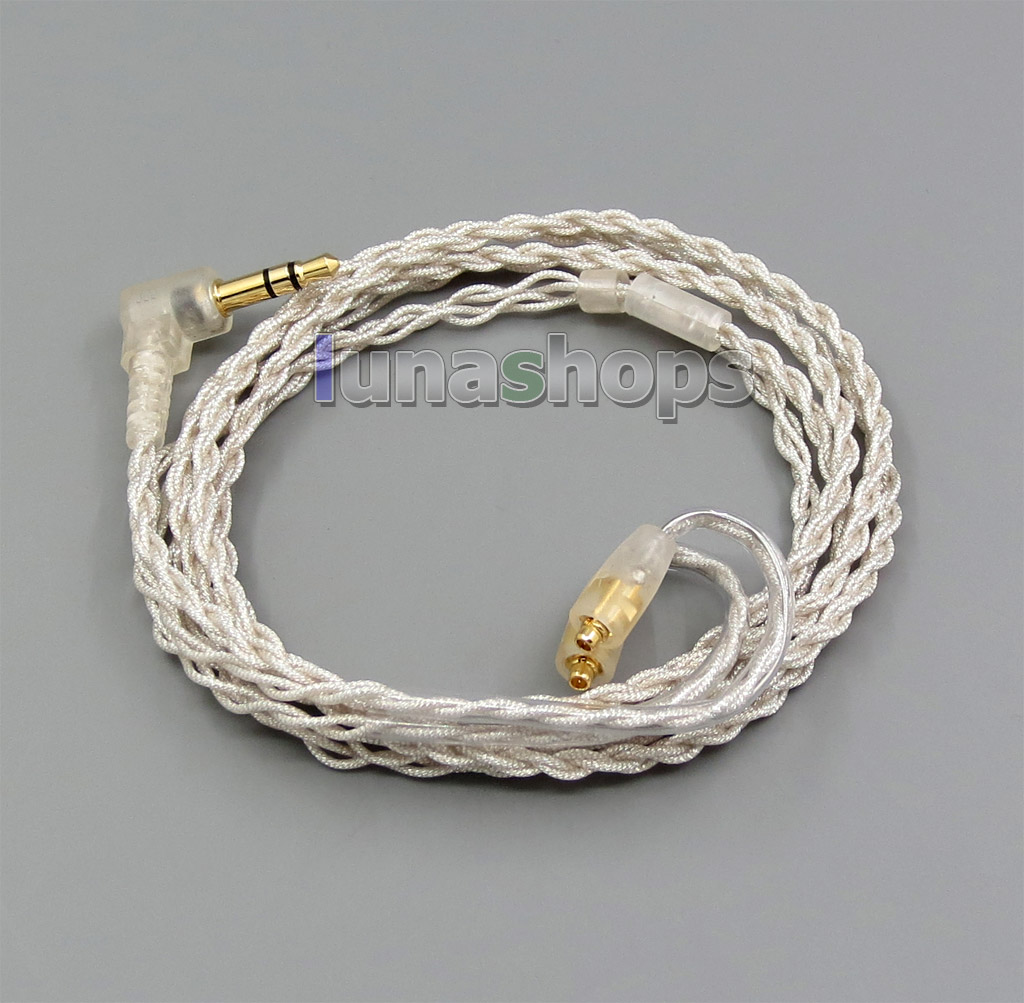 With Earphone Hook Silver Foil PU Skin Cable For Westone W40 W50 W60 UM10 UM20 Pro