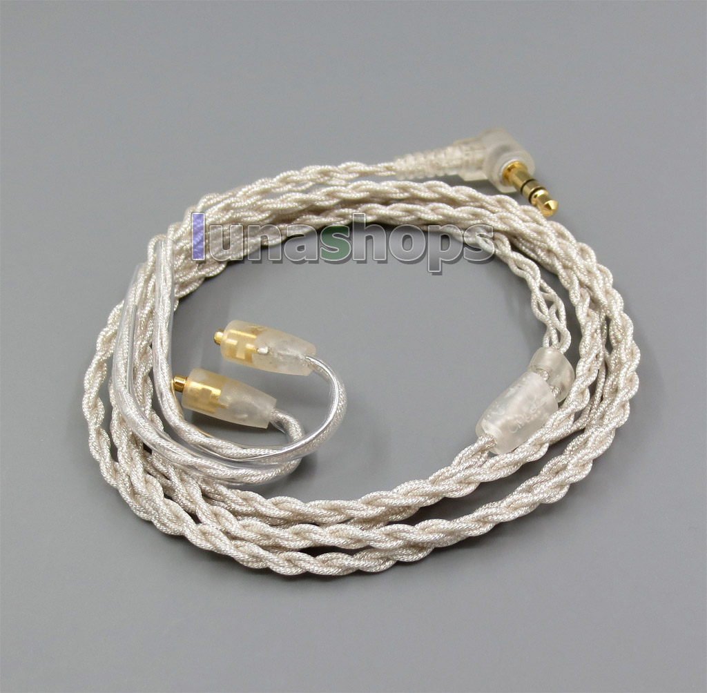 With Earphone Hook Silver Foil PU Skin Cable For Westone W40 W50 W60 UM10 UM20 Pro
