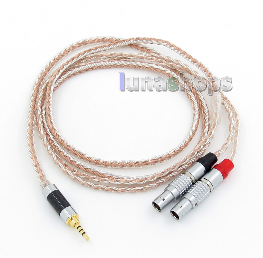 2.5mm 4pole TRRS Balanced 16 Core OCC Silver Mixed Headphone Cable For Focal Utopia Fidelity Circumaural