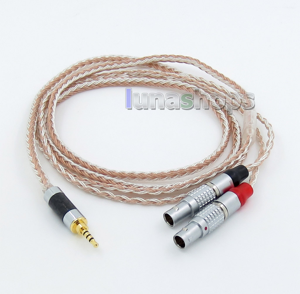 2.5mm 4pole TRRS Balanced 16 Core OCC Silver Mixed Headphone Cable For Focal Utopia Fidelity Circumaural