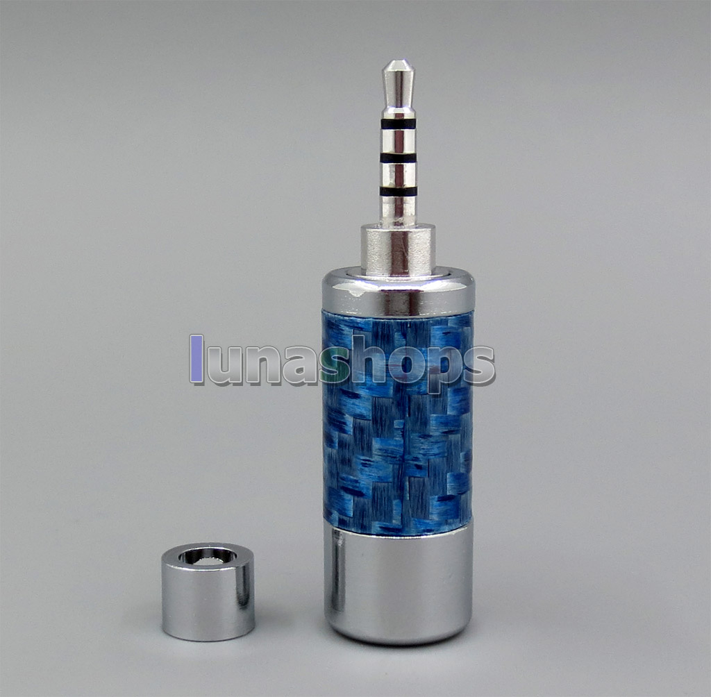 Rhodium Plated Blue Carbon Shell 2.5mm 4poles TRRS Plug DIY adapter For Astell & Kern AK380 AK240 AK100i II AK70