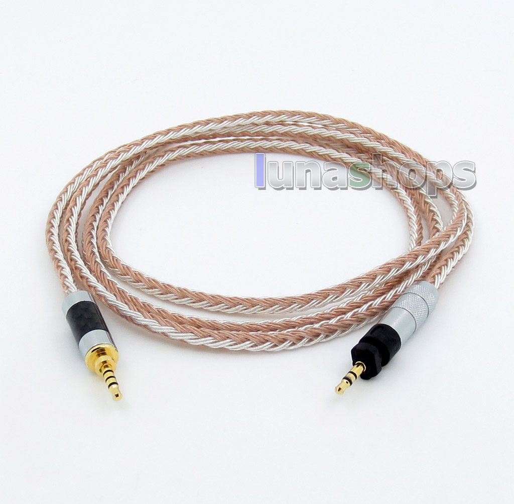 2.5mm 16 Cores OCC Silver Plated Mixed Headphone Cable For Shure SRH840 SRH940 SRH440 SRH750DJ