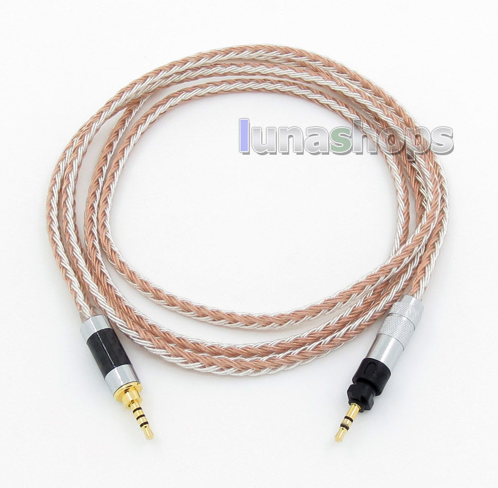 2.5mm 16 Cores OCC Silver Plated Mixed Headphone Cable For Shure SRH840 SRH940 SRH440 SRH750DJ
