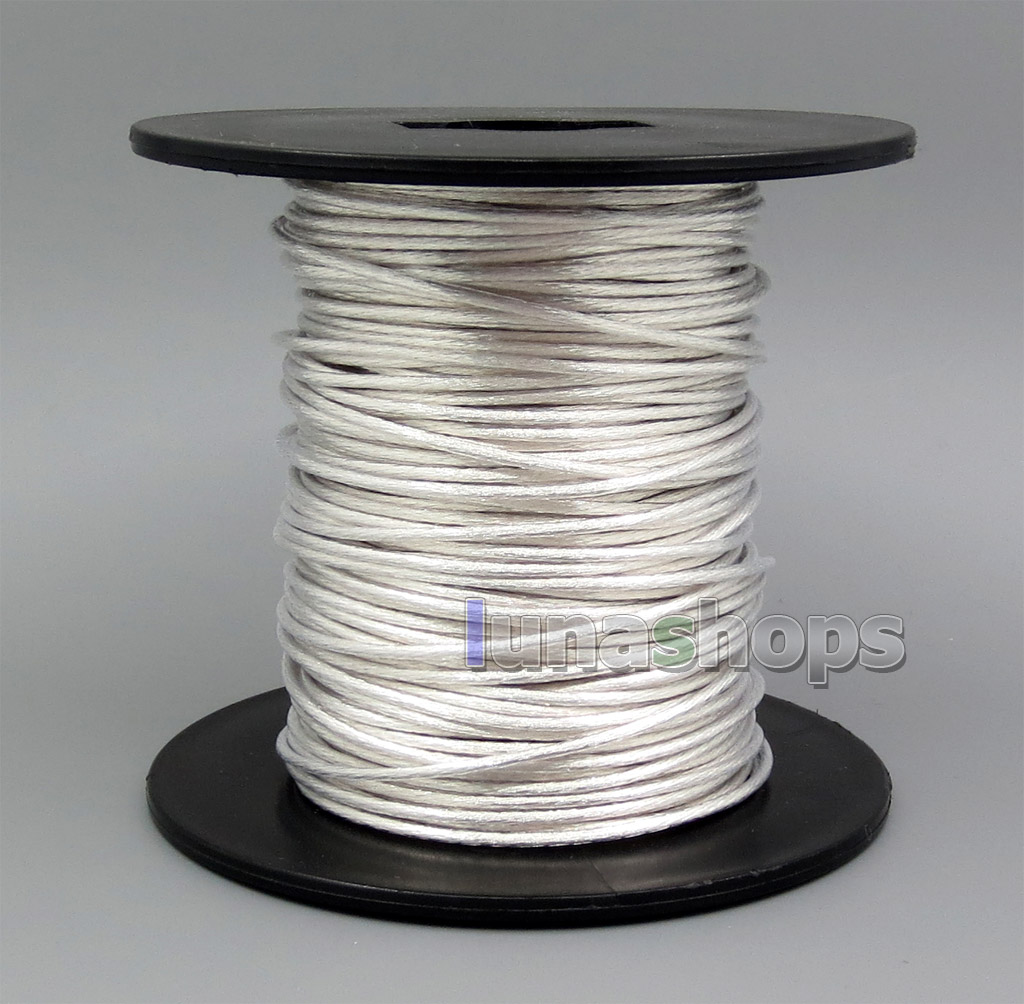 50m Pure Silver Plated OCC Signal Audio Power Custom DIY Cable 378*0.05mm Dia:1.4mm 