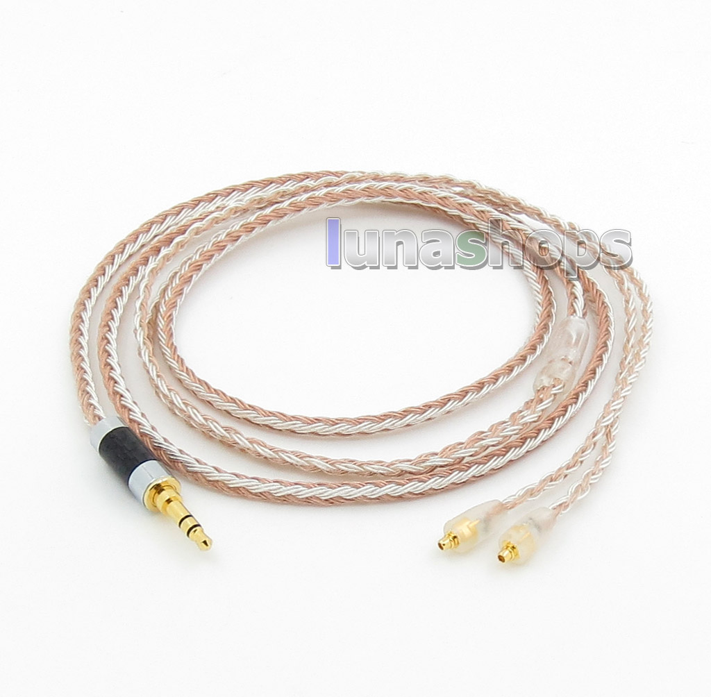 3.5mm 16 Cores OCC Silver Plated Mixed Headphone Cable For Shure SE215 SE315 SE425 SE535 SE846