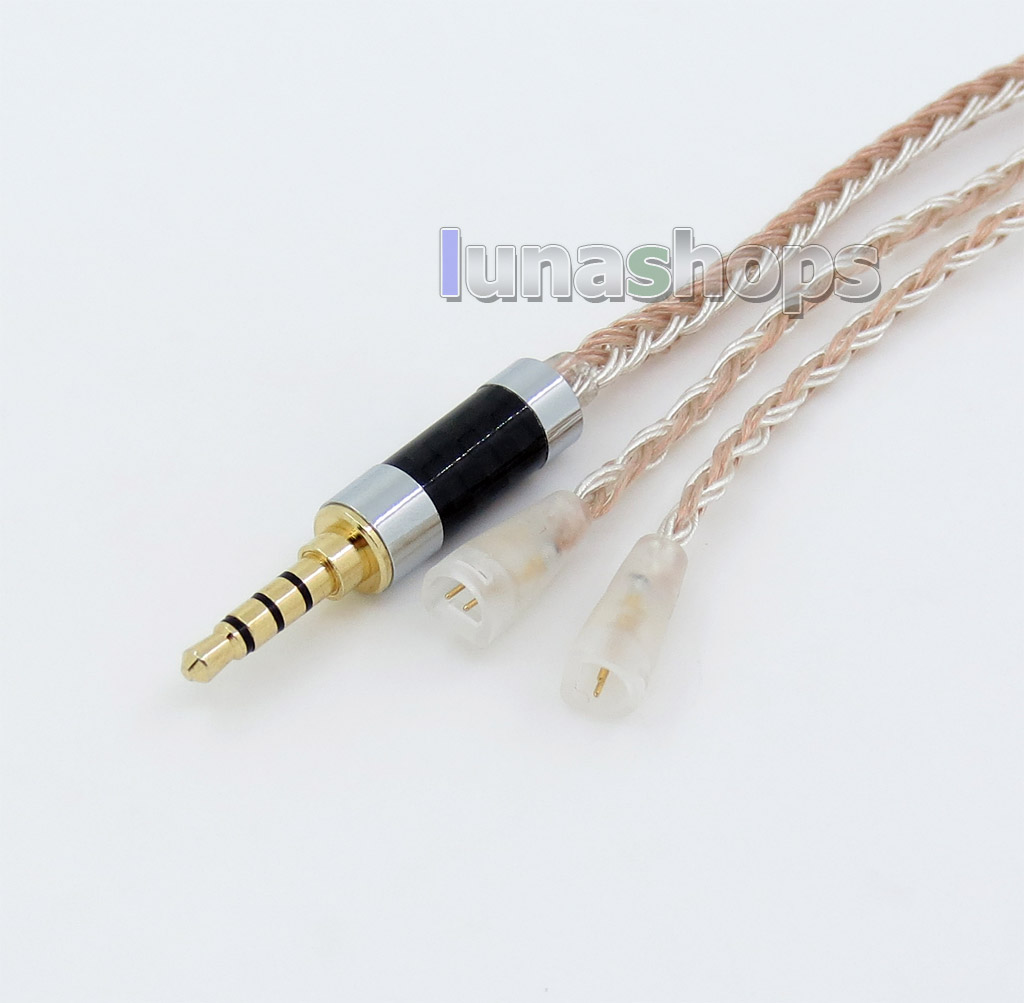 3.5mm 4pole TRRS Re-Zero Balanced 16 Core OCC Silver Mixed Earphone Cable For Sennheiser IE8 IE80 IE8i