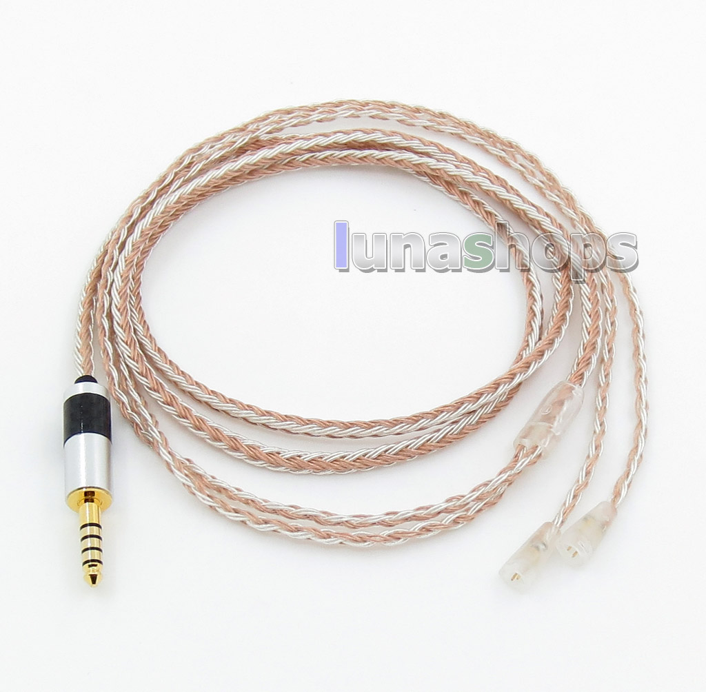 4.4mm Balanced 16 Cores OCC Silver Mixed Headphone Cable For Sennheiser IE8 IE80 IE8i