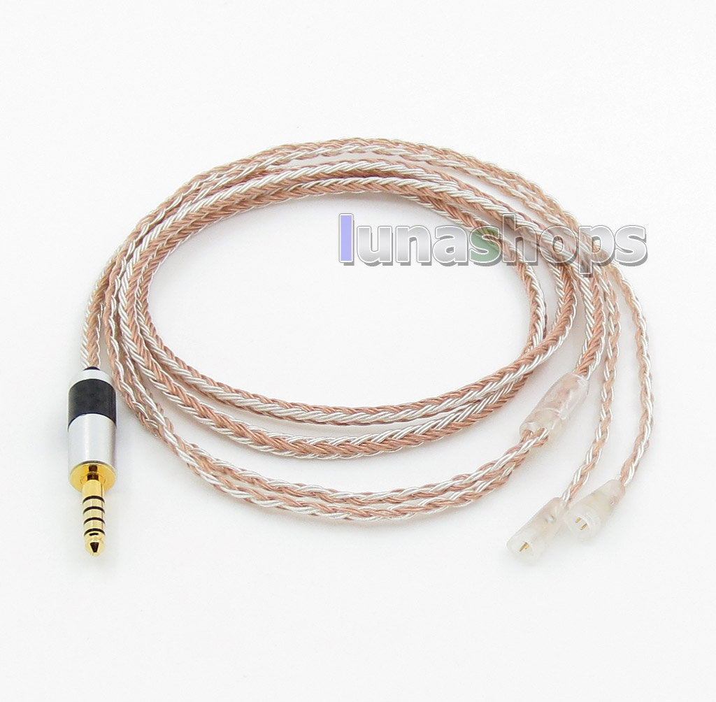 4.4mm Balanced 16 Cores OCC Silver Mixed Headphone Cable For Sennheiser IE8 IE80 IE8i