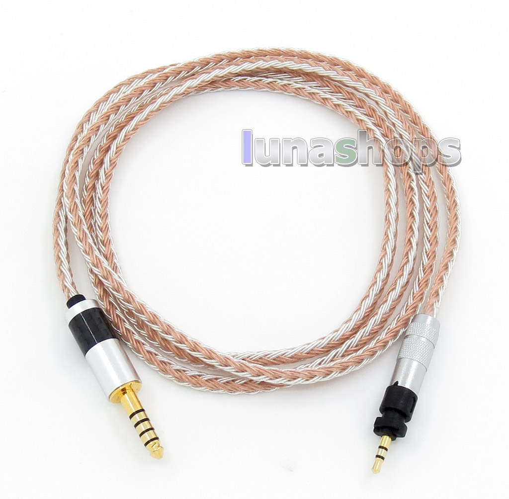4.4mm 16 Cores OCC Silver Plated Mixed Headphone Cable For Shure SRH840 SRH940 SRH440 SRH750DJ