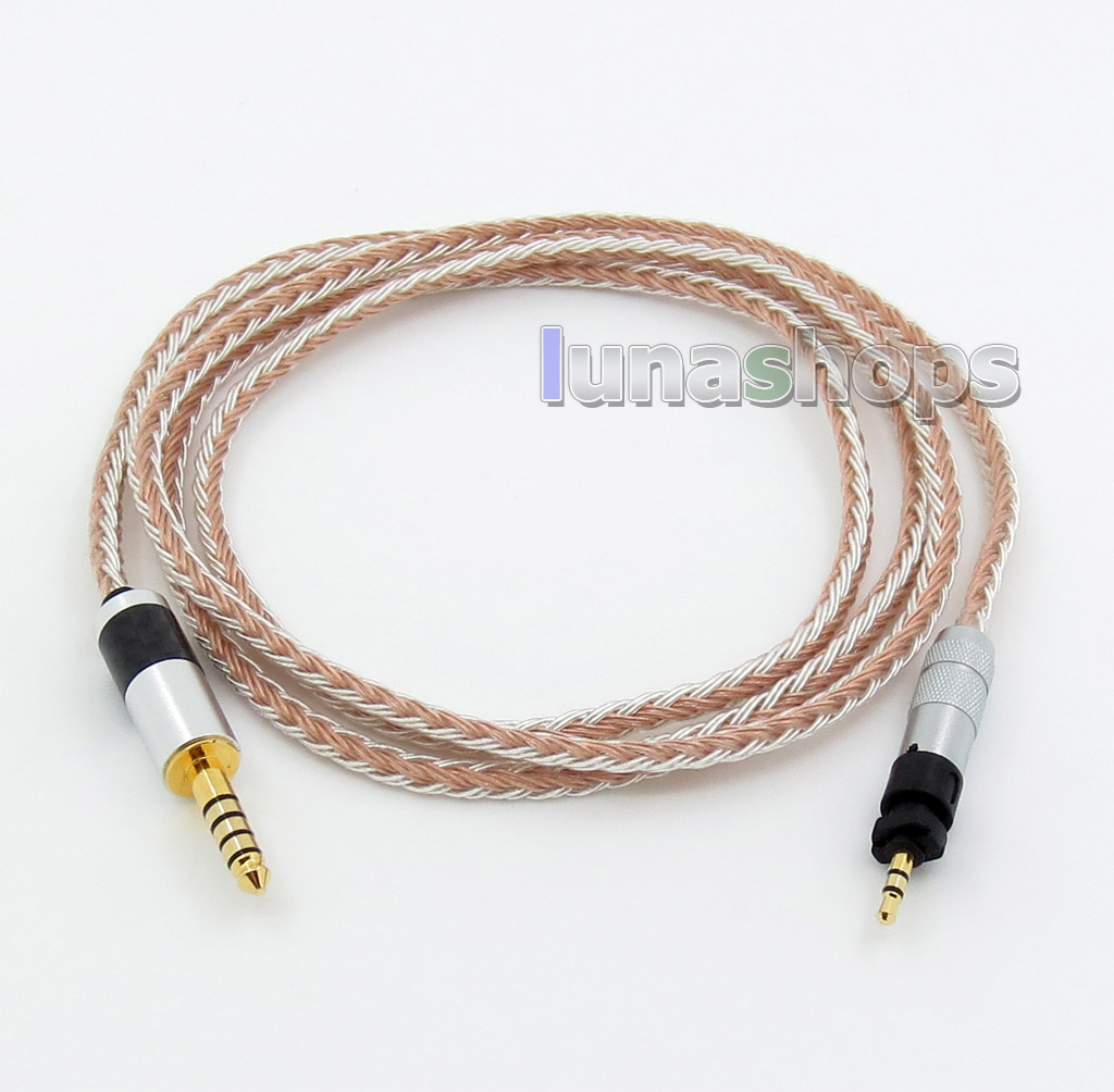4.4mm 16 Cores OCC Silver Plated Mixed Headphone Cable For Shure SRH840 SRH940 SRH440 SRH750DJ