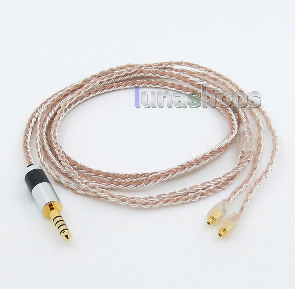 4.4mm Balanced 16 Cores OCC Silver Mixed Headphone Cable For Shure SE215 SE315 SE425 SE535 SE846