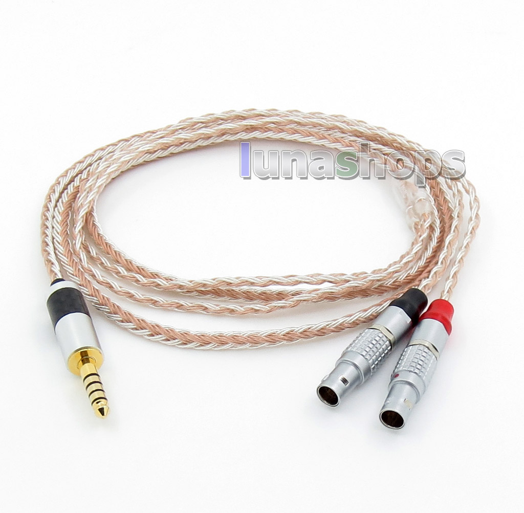 4.4mm Balanced 16 Cores OCC Silver Mixed Headphone Cable For Focal Utopia Open Over Ear High Fidelity Circumaural