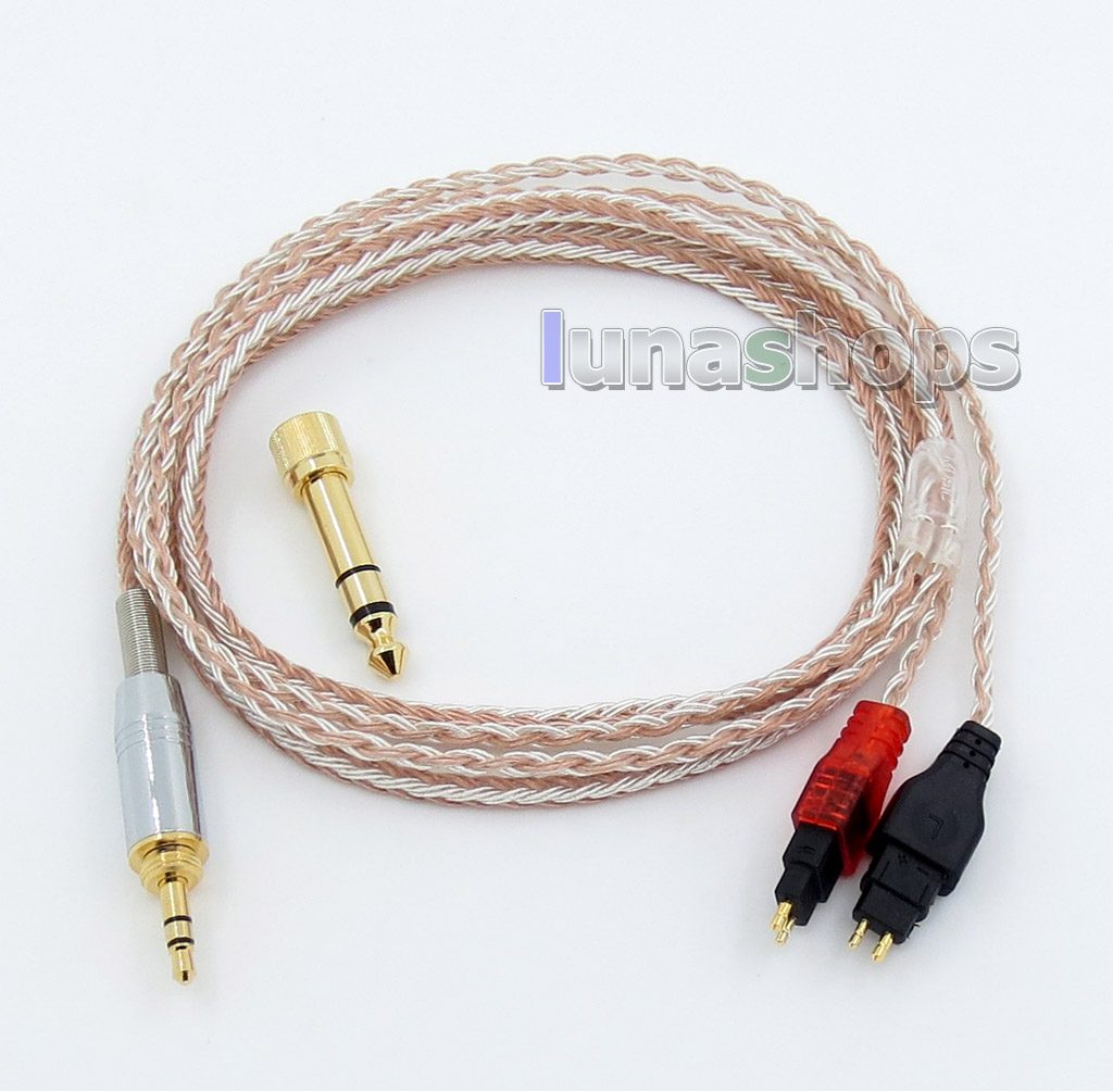 6.5mm 3.5mm 16 Cores OCC Silver Plated Mixed Headphone Cable For Sennheiser HD25-1 SP HD650 HD600 HD580 HD525