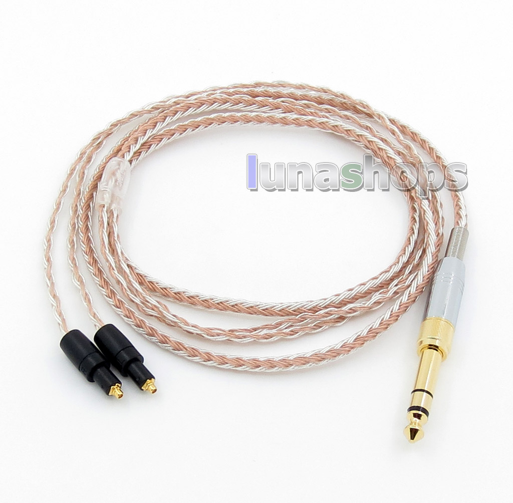 6.5mm 3.5mm 16 Cores OCC Silver Plated Mixed Headphone Cable For Shure SRH1540 SRH1840 SRH1440 
