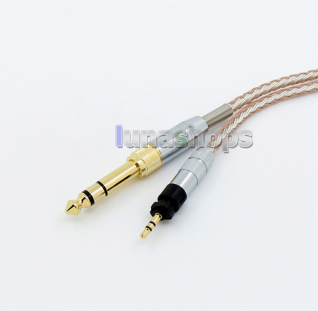 6.5mm 3.5mm 16 Cores OCC Silver Plated Mixed Headphone Cable For Shure SRH840 SRH940 SRH440 SRH750DJ