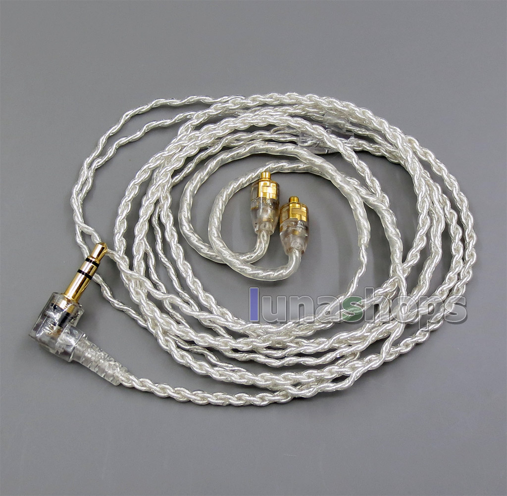 Brown/Silver L Size 4 Cores PVC OCC Silver Plated Earphone Cable For Shure se535 se846 se425 se215 MMCX