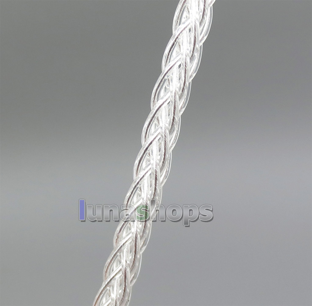 1m 8 Cores PVC Extreme Soft Silver + OCC Mixed Signal Earphone Headphone Cable Wire 0.05mm*36  
