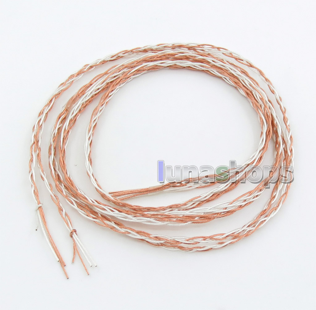 1.2m Semi-finished Flat 8cores OCC + Silver Plated Mixed Bulk Shielding DIY Earphone Cable Wires