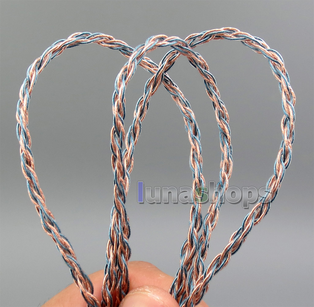 1m 8 Cores PU Extreme Soft Silver Signal  Earphone Headphone Cable Wire 0.05mm*12
